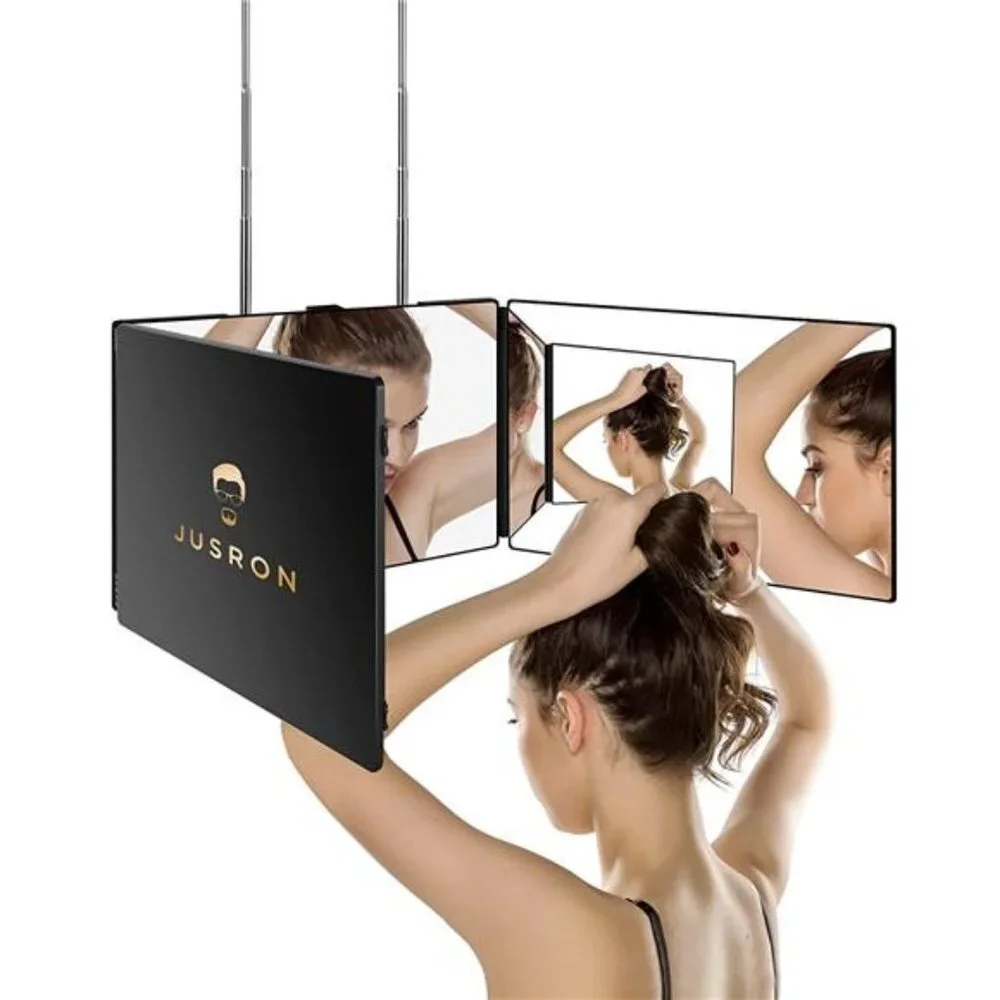 3 Way Mirror for Self Hair Cutting, 360 Trifold Barber Mirrors 3 Sided Mirrors